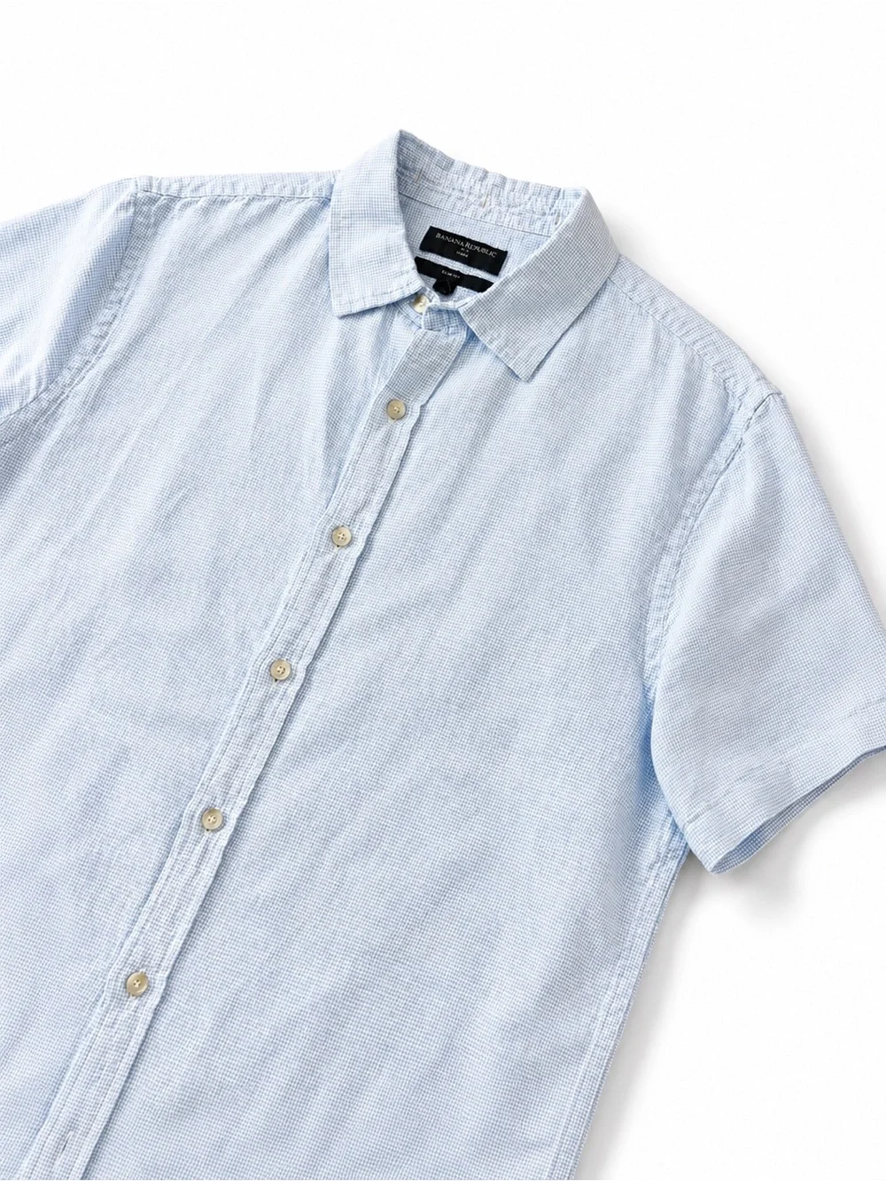 Banana Republic Pale Blue Short-Sleeve Button-Down Shirt